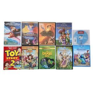 10 DVD Lot Kids Animated DISNEY/Pixar Movie Toy Story Princess Monster Lion King